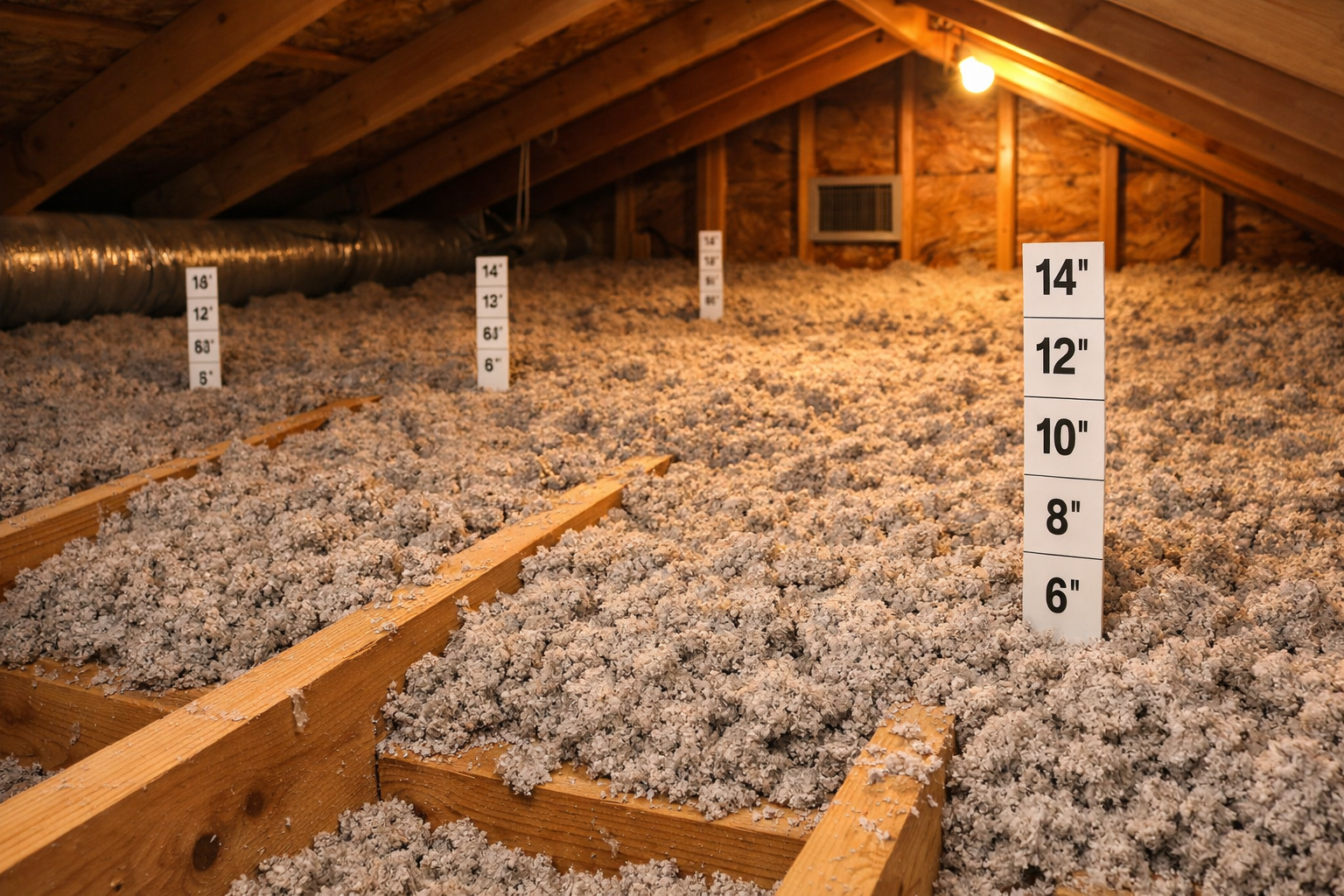 Attic insulation installation in a Toronto home