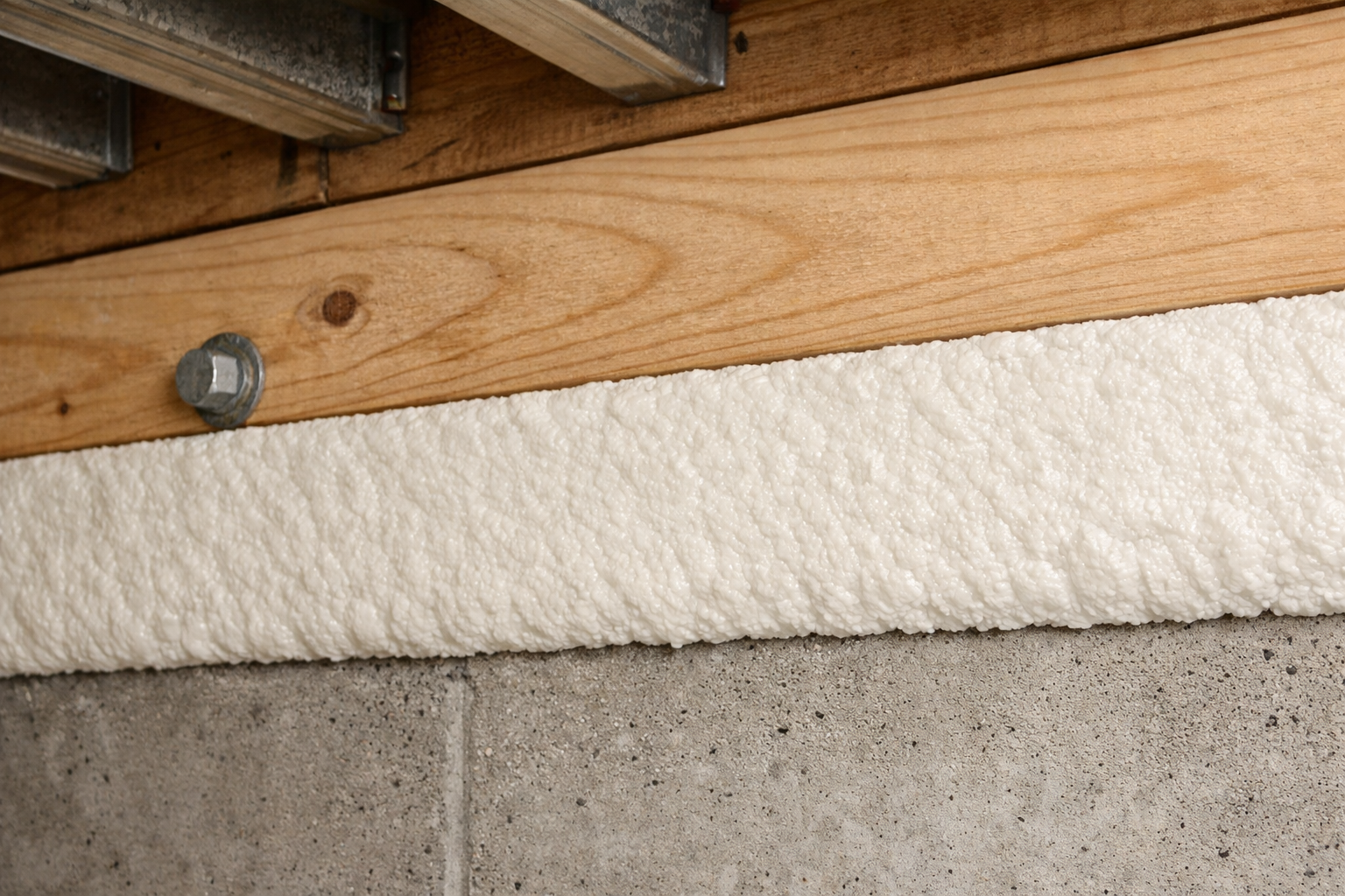 Rim joist insulation with spray foam in a Toronto basement